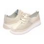 Pantofi dama casual din piele naturala cu perforatii - Karen Bej Late GSKFL9573B